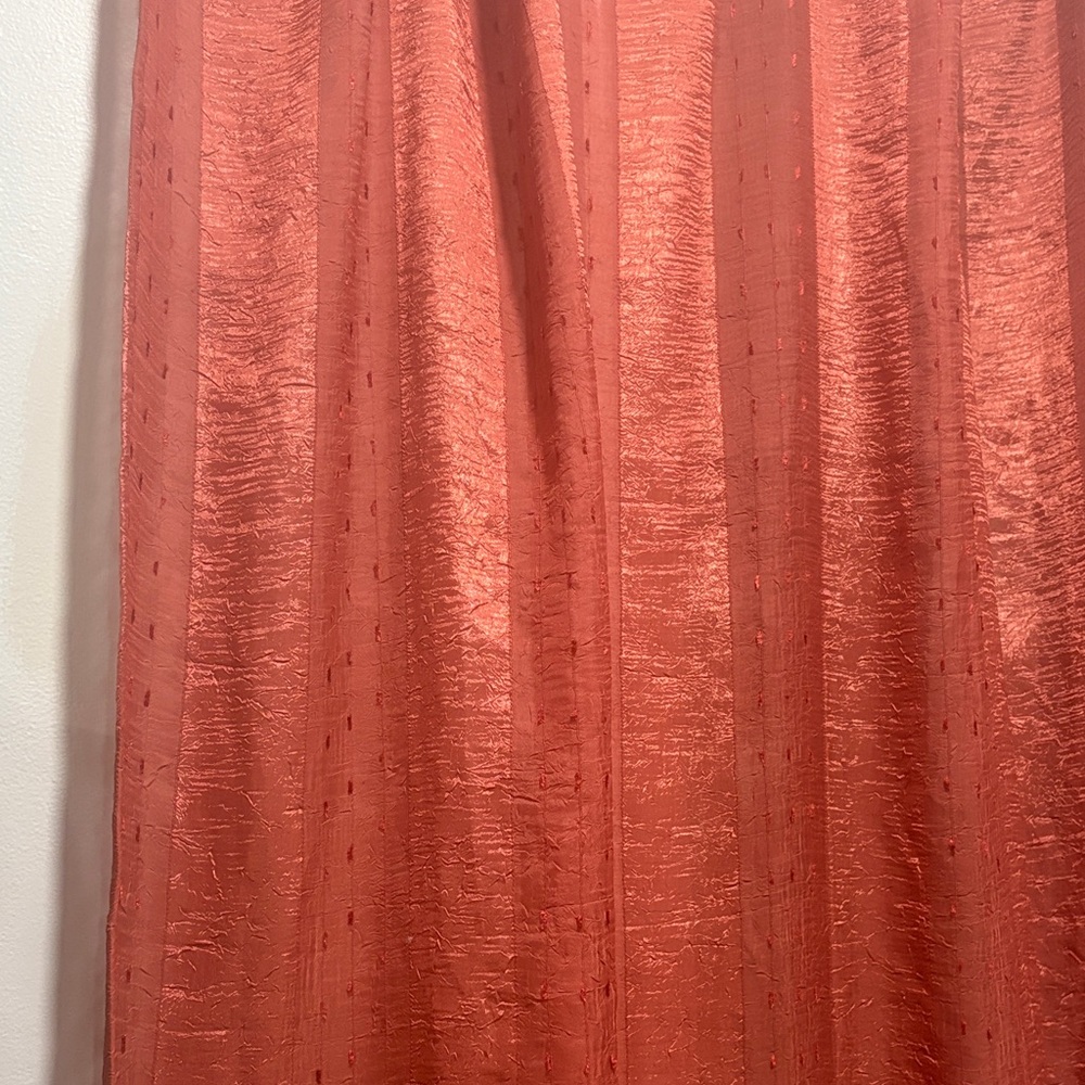 Elegant Coral Curtains with Braided Loops